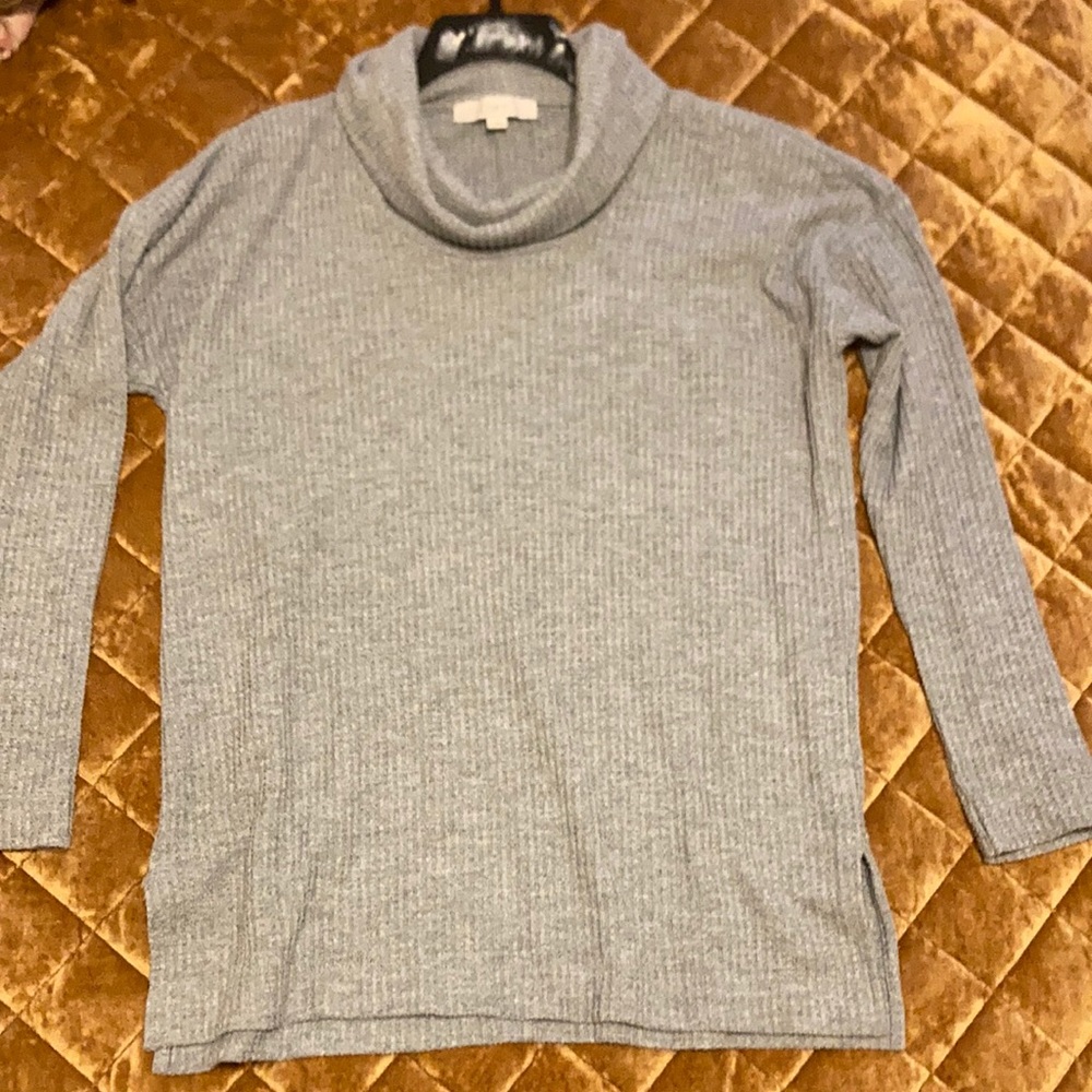Loft cowl neck waffle knit top